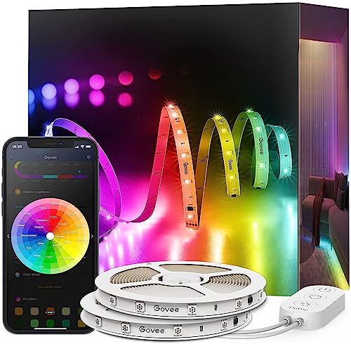 Migliori strisce LED RGB Govee Striscia LED RGBIC 30 m, funziona con Alexa & Google Assistant, controllo segmenti fai da te, controllo app, sincronizzazione musica, per camera da letto, cucina, armadio, scrivania