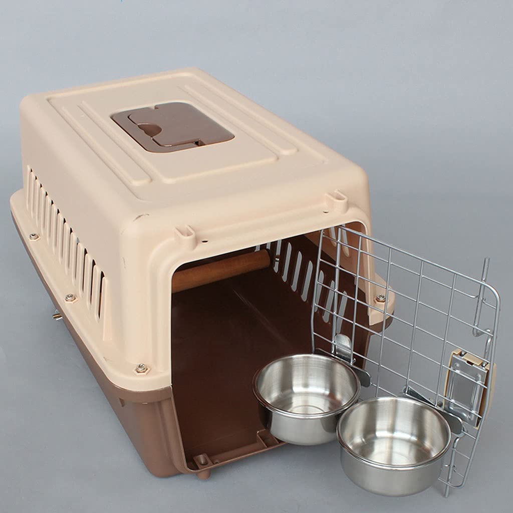Gabbia Voliera Scatola per Pappagallo per Animali Domestici, Valigia Portatile per Birdcage per Piccolo Pappagallo, canarino o Altro Piccolo Box di Volo Animale Bird Cage (Color : Brown)