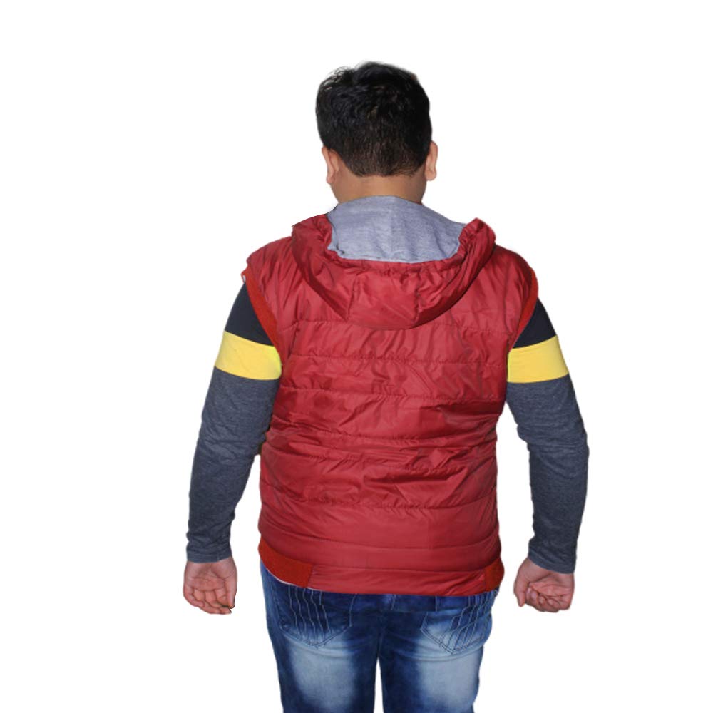 Malvina Boy's Winter Hooded Vest Reversible Quilted Sleeveless Jacket (Red,X-Large) 1