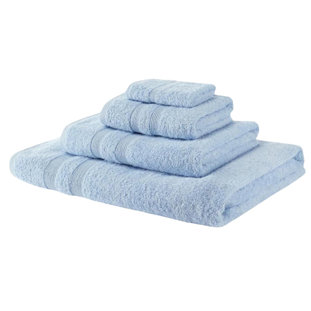 NIMORA 4 Piece Egyptian Cotton Towel Bale Set โ Ultra Soft 500 GSM โ Face Towels, Hand Towels & Bath Sheet โ Super Absorbent, Durable & Quick Dry Bathroom Towels (Sky Blu, 4FT+1HT+1BT)