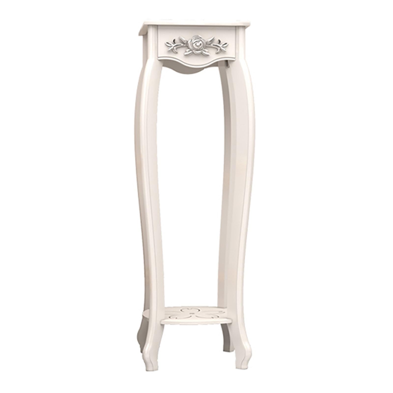 Support double niveau pour plantes design carré argenté compact