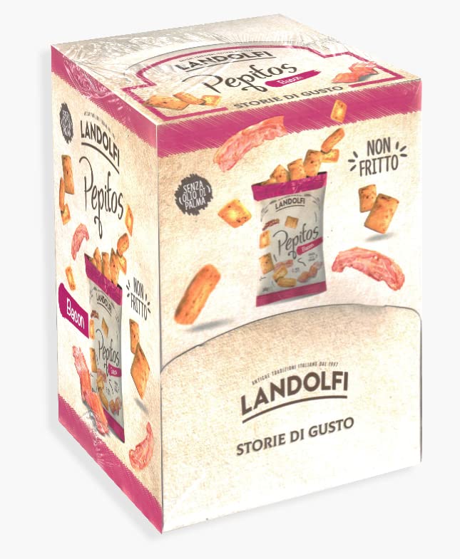 Tradizioni Landolfi Pepitos gusto BACON, Non Fritti, Box Snack Salati da 25 x 30 g