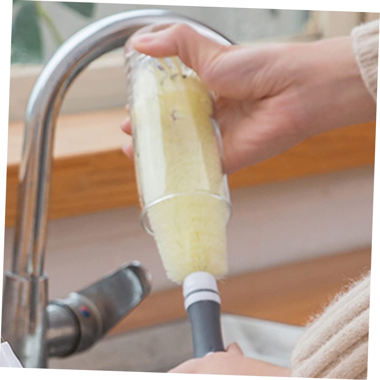 Healeved 2piezas Cepillo De Limpieza para Biberones y Tazas Herramienta Multiusos Mango para Botellas y Vasos Accesorio Práctico para Higiene del Hogar