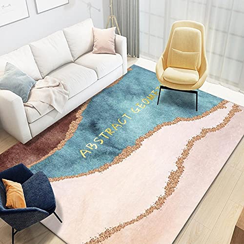 YQZS Alfombras De Habitación Dormitorio Sala Rosa Abstracto Alfombra Lavable a máquina Antideslizante y fácil de cuidar,120X160cm Cover