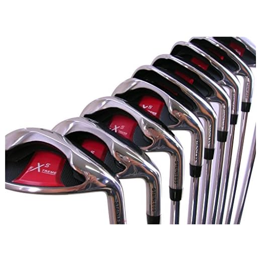 Extreme X5 Wide Sole iBRID Iron Set Senior Men's Complete 8-Piece Iron Set (4-SW) Right Handed Senior Flex A Flex Club with Premium Men's Arthritic Grip