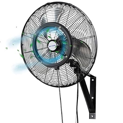 BILT HARD 20" Outdoor Wall Misting Fan, 3-Speed High Velocity Patio Fans for Outside, 80° Oscillation, Waterproof, Industrial Wall Mount Fan for Outdoor- UL Listed