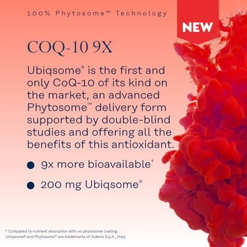 Image of SOLARAY CoQ-10 Phytosome - 9X Absorption CoQ10 200mg - Easy-to-Digest Antioxidants Supplement - Vegan and Made Without Soy - 60-Day Guarantee - 30 Servings, 30 VegCaps