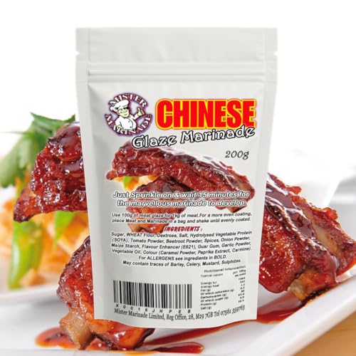 MISTER MARINADE Chinese Meat Glaze Marinade & BBQ Rub 200g A Sweet Savoury Oriental Glaze with A Rich Distinctive 5 Spice Aroma and Flavour