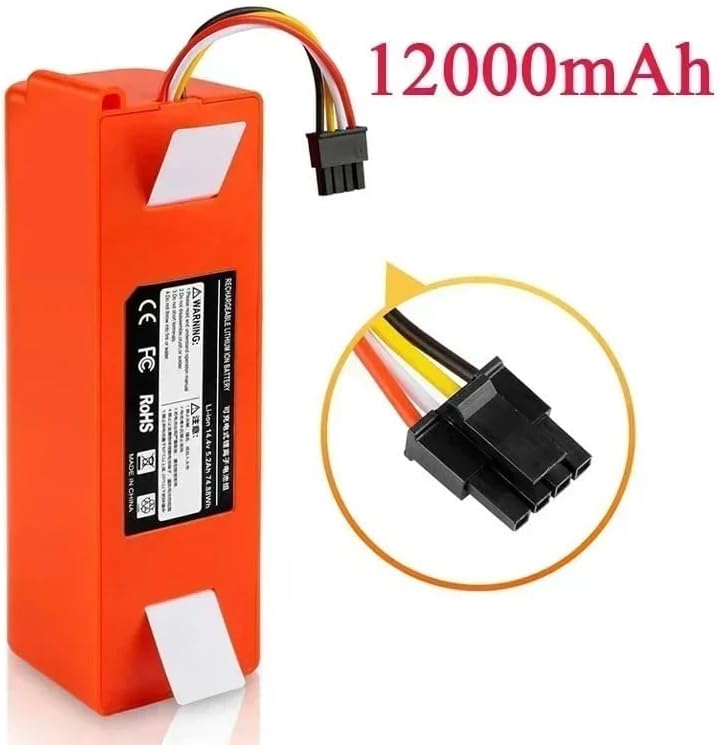 Robotic Vacuum Cleaner Replacement Battery Robot，Compatible for Roborock S50 S51 S55 Accessory Spare Parts Li-ion Battery 9800mAh(Color:6500mAh)