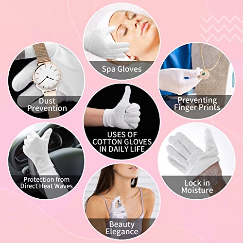 Molain 2 Pairs Moisturizing Gloves White Cotton Moisturizing Gloves For Overnight Bedtime Heal Eczema Sleeping Lotion Hand Spa Treatment Gloves Repair Rough Cracked Dry Chapped Hands Skin #TOP6