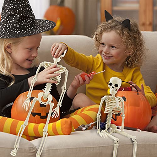 Ccinee Halloween Skeleton Decoration,Full Body Posable Joint Haning Skeletons For Halloween Party Decor,15",Pack Of 2 #TOP5