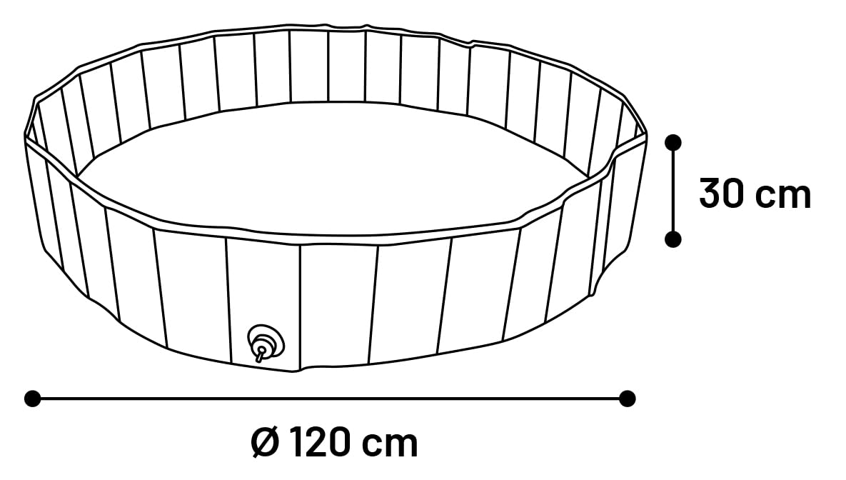 Flamingo Piscine pour Animaux - 120CM - Antidérapant à l'interieur - avec Bouchon verrouillable - matériau très résistant