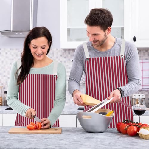 Tablier de serveuse à rayures verticales pour restaurant et nettoyage de la maison