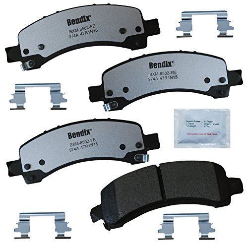 Image of Bendix Fleet Metlok PBD974A Semi-Metallic Rear Brake Pads for Select Models Cadillac Escalade,Chevrolet Avalanche 1500,Express Silverado Sonora,Suburban Tahoe,GMC Savana Sierra Yukon,Yukon XL 1500