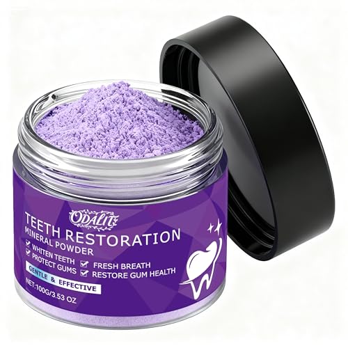 Teeth Restoration Mineral Powder Teeth Whitening Mineral Tooth Powder Effective in Strengthening Teeth and Gums Dental Restoration Fresh Breath for Daily Use 100g