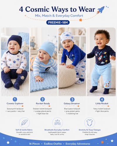 Image of Baby Boy Girl Clothes Preemie Newborn Must Have Infant Essentials Outfits 20 Piece Clothing 0-18 Months