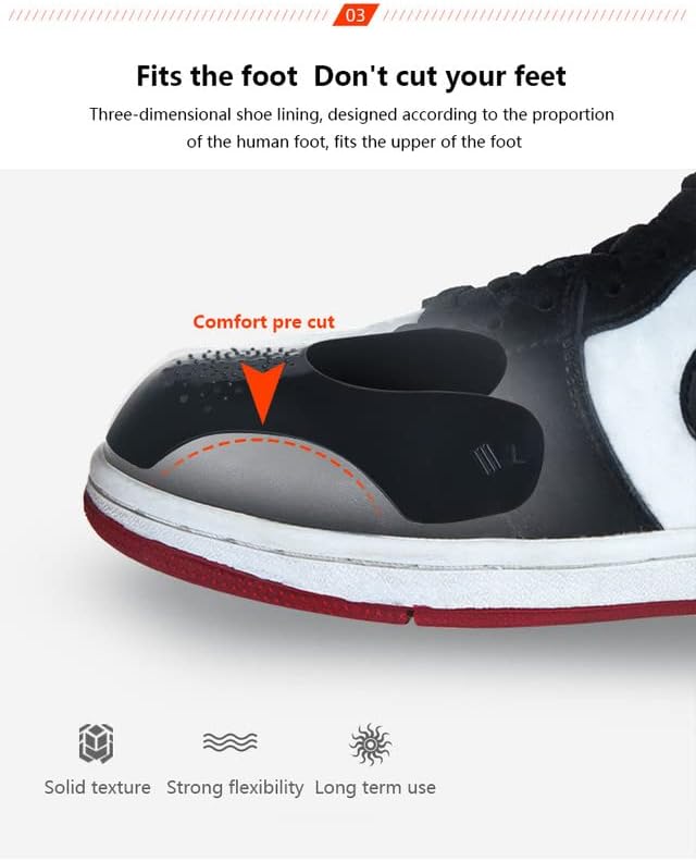 Miniatura 4 de Protector de arrugas para zapatos, 2 pares de protectores antiarrugas para evitar arrugas en los tenis (2 negro2 blanco)