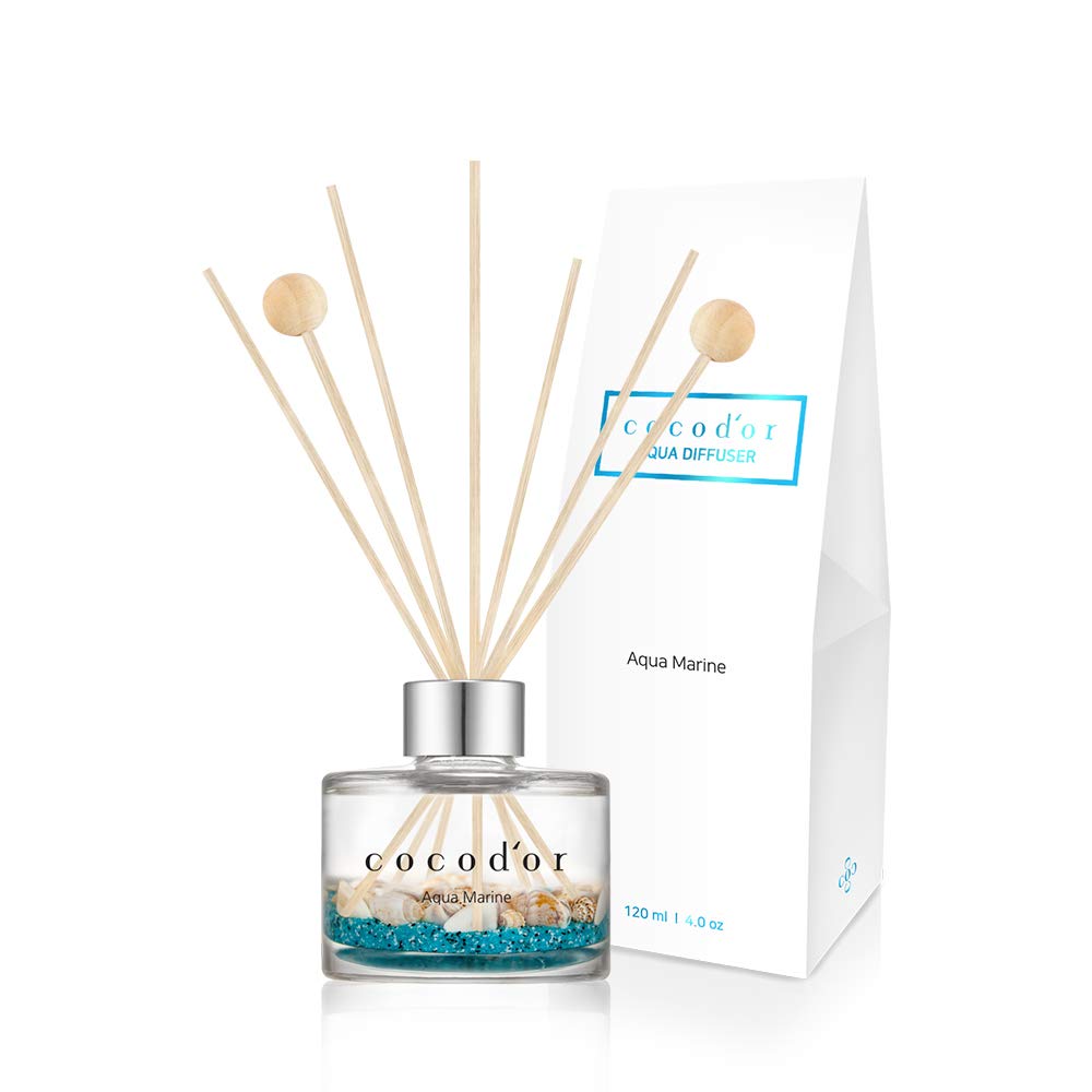 Cocodor Aqua Reed Diffuser, Aqua Marine, 4.05oz(120ml)