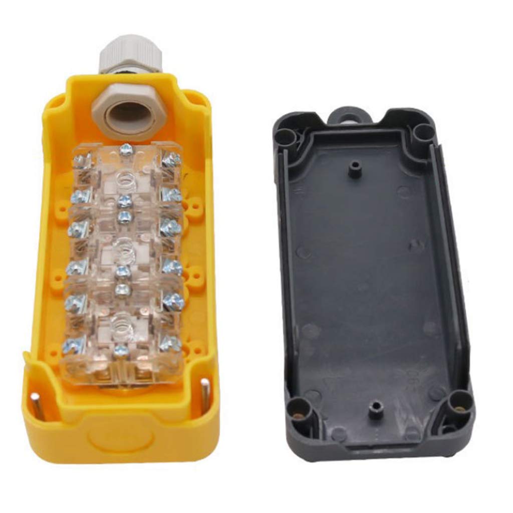 NUGOYA Interrupteur de Commandes de Levage de Grue Imperméables Contrôles de Levage à Bouton-Poussoir Jaune 2 Voies Normalement Ouvert Plastique IPxx4 2 Positions 6E+2 Watts Manuel