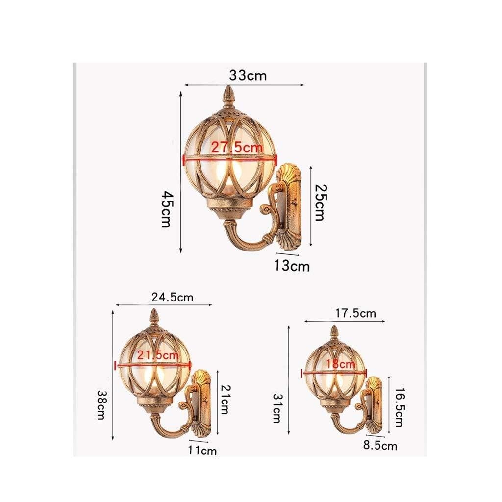 Lampa Ogrodowa,Lampy Wodoodporne Zewnętrzne Lampy Ścienne, Aluminiowe Szklane Lampy Ścienne Ogrodowe, Zewnętrzne Kinkiety Ścienne Do Przejścia Między Willami Oprawa Ogrodowa(Black,H45cm)