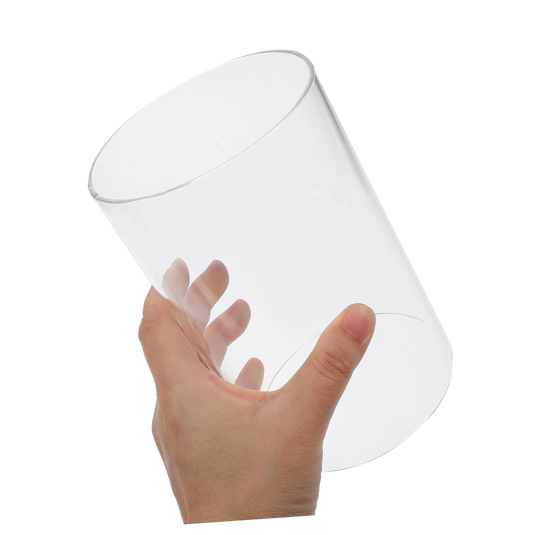 Portacandele a Cilindro in Vetro Trasparente 2 Pezzi 10x15 Cm, Paralumi Antivento per Candele a Colonna, Copricandele Decorativi per Uso Domestico e Arredamento Casa