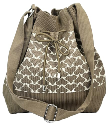 Crochet Checkered Bucket Bag Women Knit Shoulder Tote Hobo Bags Crossbody Purse Summer Beach Bag Drawstring Handbag 2025