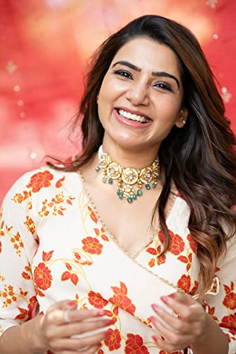 Image of SAAKI by Samantha Ruth Prabhu Floral Printed Tunic | Silk Blend Beige Floral Print Tunic for Women, Work Wear (Beige, Pack of 1)