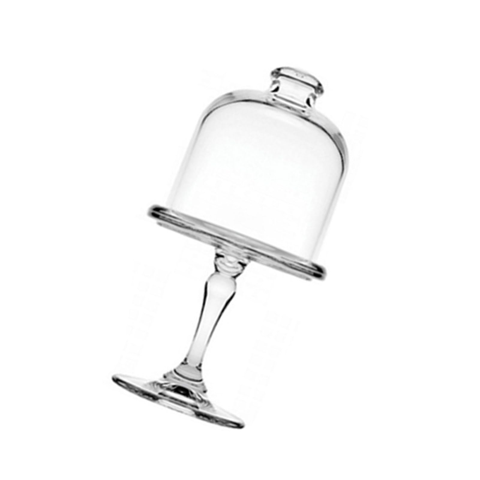 Ulijth Round Edge Clear Food Grade Glass Dessert Display Stand With Dome Cover For Showcasing Cakes Fruits And Appetizers Plate Glass Serving Plate