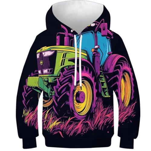 Sweat à capuche tracteur 3D un cadeau d'hiver pour ado de 11-13Y