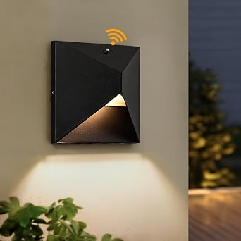 QQCherry Outdoor Light Fixtures Wall Mount Dusk to Dawn, Porch Lights with 3 Lighting Mode3000K/4000K/5000K, Waterproof Exterior Outdoor Wall Lights for House Front Door Patio GarageBlack