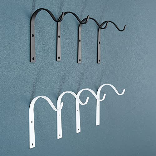 Lxoraziy 4 Pcs Hooks for Plant Basket Lantern, Bird Feeders - Black Metal Wall Hanging Bracket, Indoor/Outdoor Garden Hook Décor - Image 2