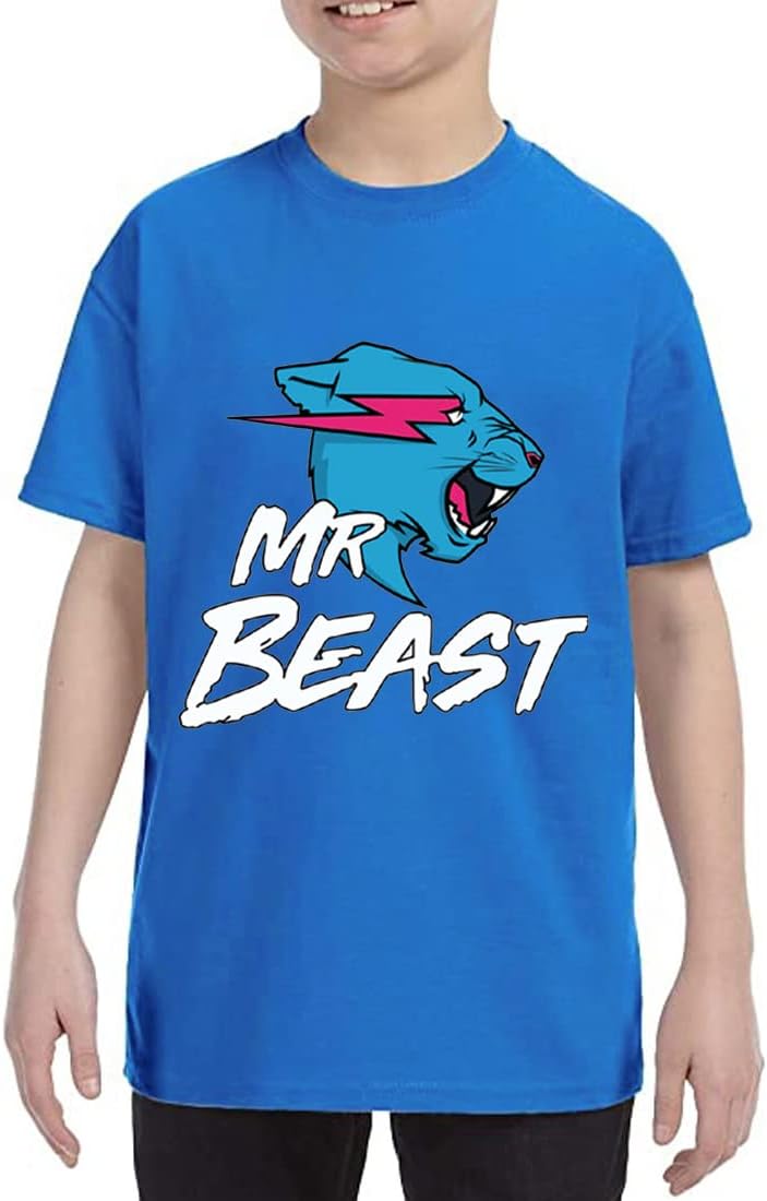 Kids Boys Famous Youtuber Gamer Esprots Logo Lightning Cat Print Tshirt Girls Summer 100% Cotton Top tees