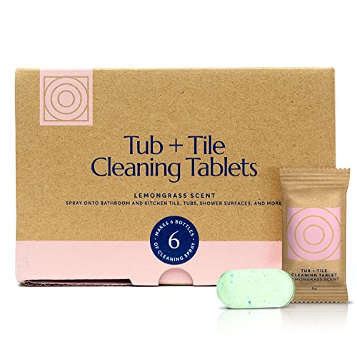 Cleanomic - Tub And Tile Cleaning Tablets (6 Pack) - All-Purpose Multi-Surface Household Cleaner Tablets (Lemongrass Scent) #TOP8