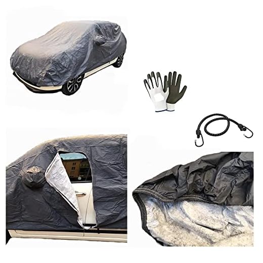 para Peugeot Partner Tepee BlueHDi 120 SES Outdoor Cubiertas para Coches Impermeables con Forro TAMAÑO L 482X196X120CM Funda para Coches ARAÑAZOS Toalla con Zip Laterales Universal