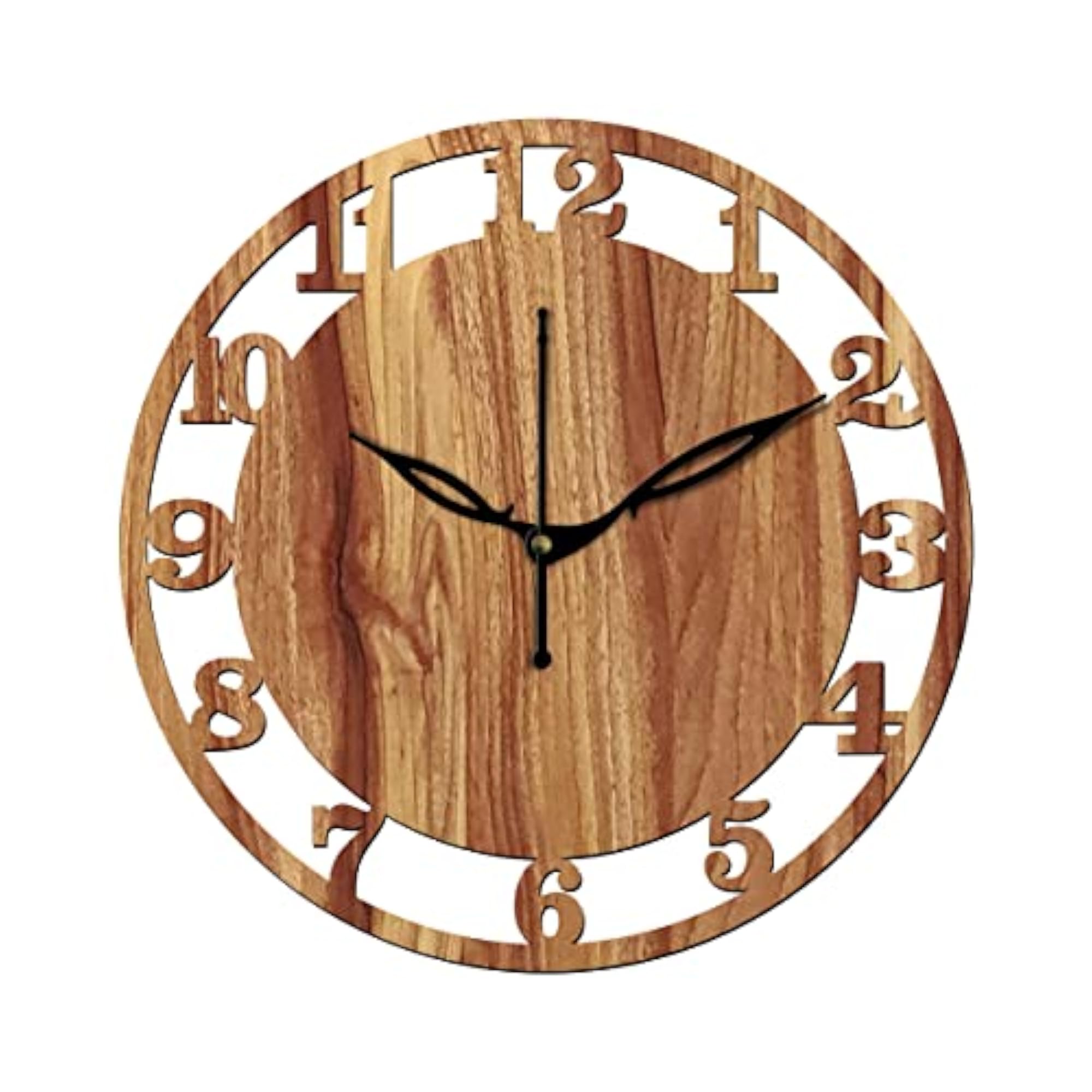 30CmX30Cm MDF Wood Round Wall Clock, Beige