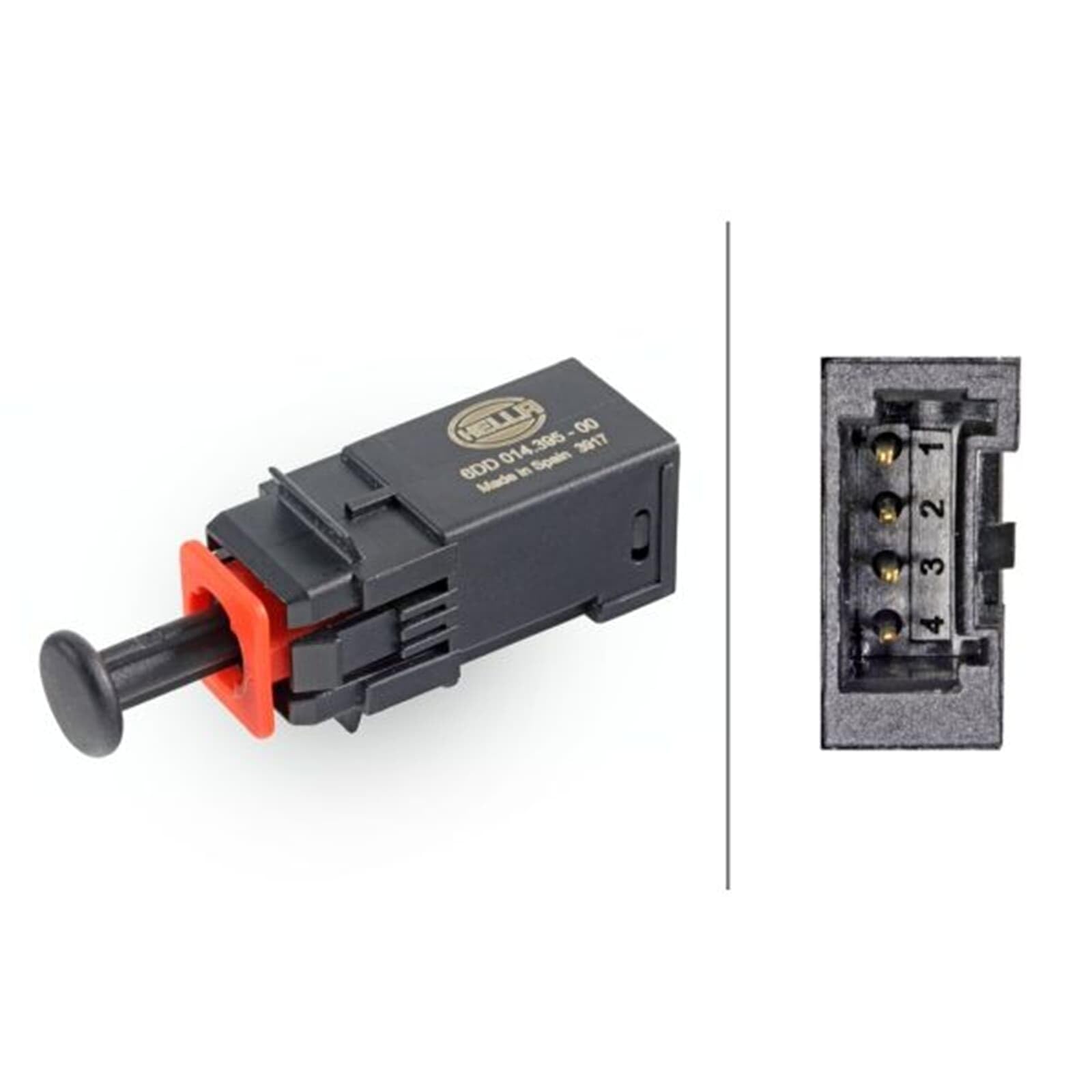 HELLA 6DD 014 395-001 Włącznik świateł STOP - 4-biegunowy - spięty - elektryczny