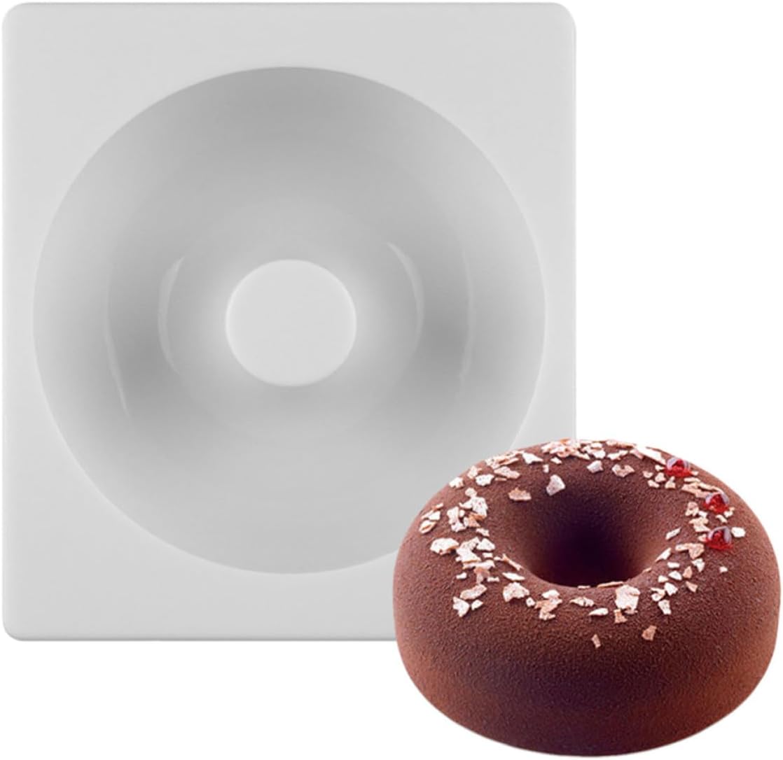 Silicone Donut Baking Pan White for Party Cake Decorating