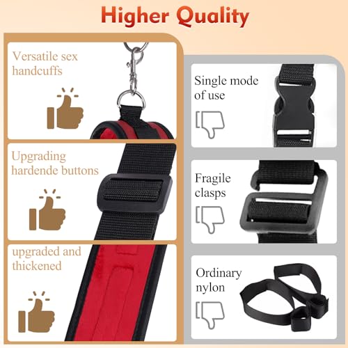 Image of BDSM Sex Bondage Neck to Wrist Restraints Kit, Sex Toys for Couple Adjustable Behind Back Handcuffs Bondage Restraints Set, Bed SM Adult Sex Game Play, Sex Toys for Women Man Beginner