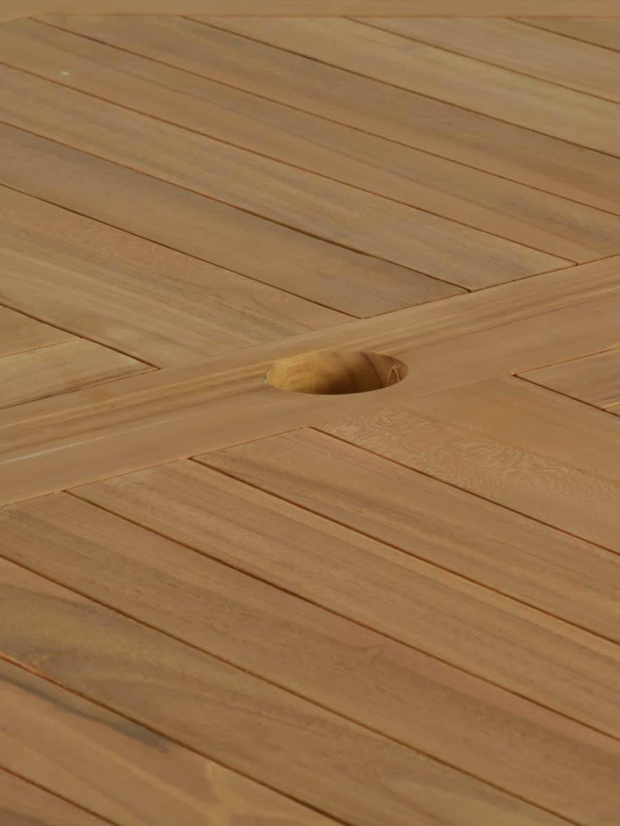 Gartentisch 120 cm Gartenmöbel Outdoor Modern Massivholz Teak Honig
