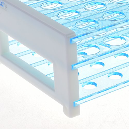 BCP Plastic 50 Hole Test Tube Rack for 10/15/16mm Tube, Detachable