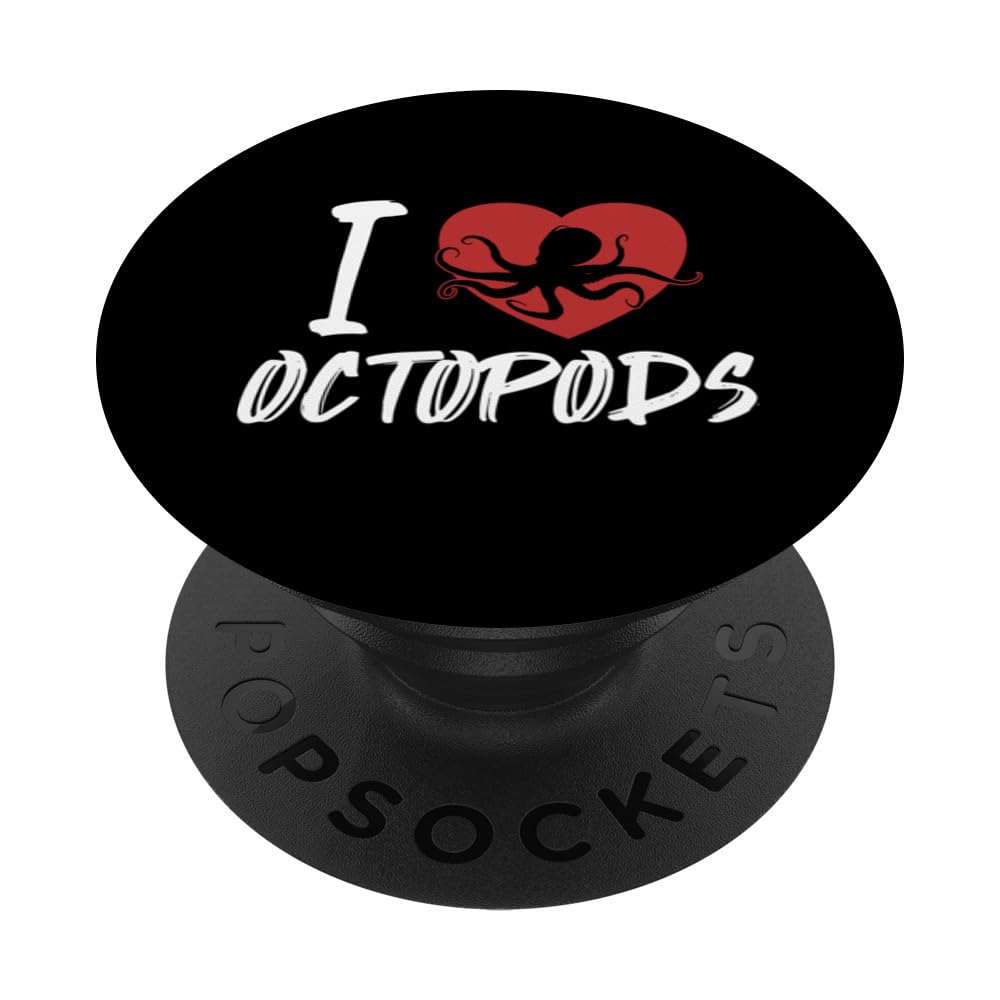 I love Octopods Cephalopoda Octopodes Octopoda Lover Octopus PopSockets Swappable PopGrip, Black