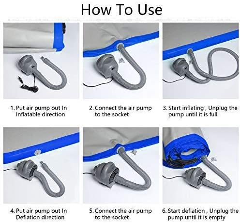 Miniatura 3 de Colchoneta inflable de gimnasia de 10 pies, 13 pies, 16 pies, 20 pies, con bomba para gimnasio, hogar, yoga, entrenamiento, niños, deportes,