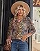 Zeagoo Boho Tops for Women Business Casual Blouses Dressy Long Sleeve Shirts V Neck Tshirts Basic Work Clothes