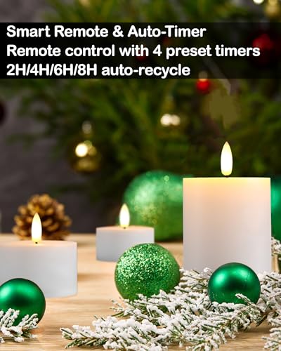 Image of Gmnee 2 inchx2 inch White Flameless Votive Candles with Remote Timer, 400+Hours Small Battery Operated LED Candles Flickering for Wedding, Party, and Holiday Decoration
