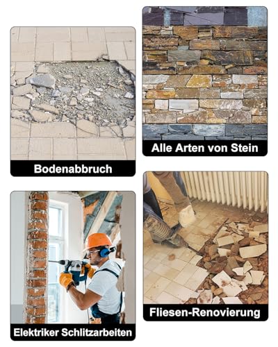 Fliesenmeißel, Lytool 2 tlg. Flachmeißel SDS Plus 280 x 100 mm | 250 x 40 mm, SDS Plus Meißel Breit breitmeißel für Fliesen, Fliesenkleber, Beton, Naturstein, Mauerwerk usw. entfernen