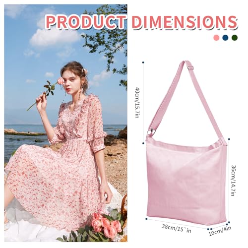 Image of Women's blank large Size Canvas Crossbody Tote Handbags Shoulder Bag Hobo Casual Tote Diy /gifts