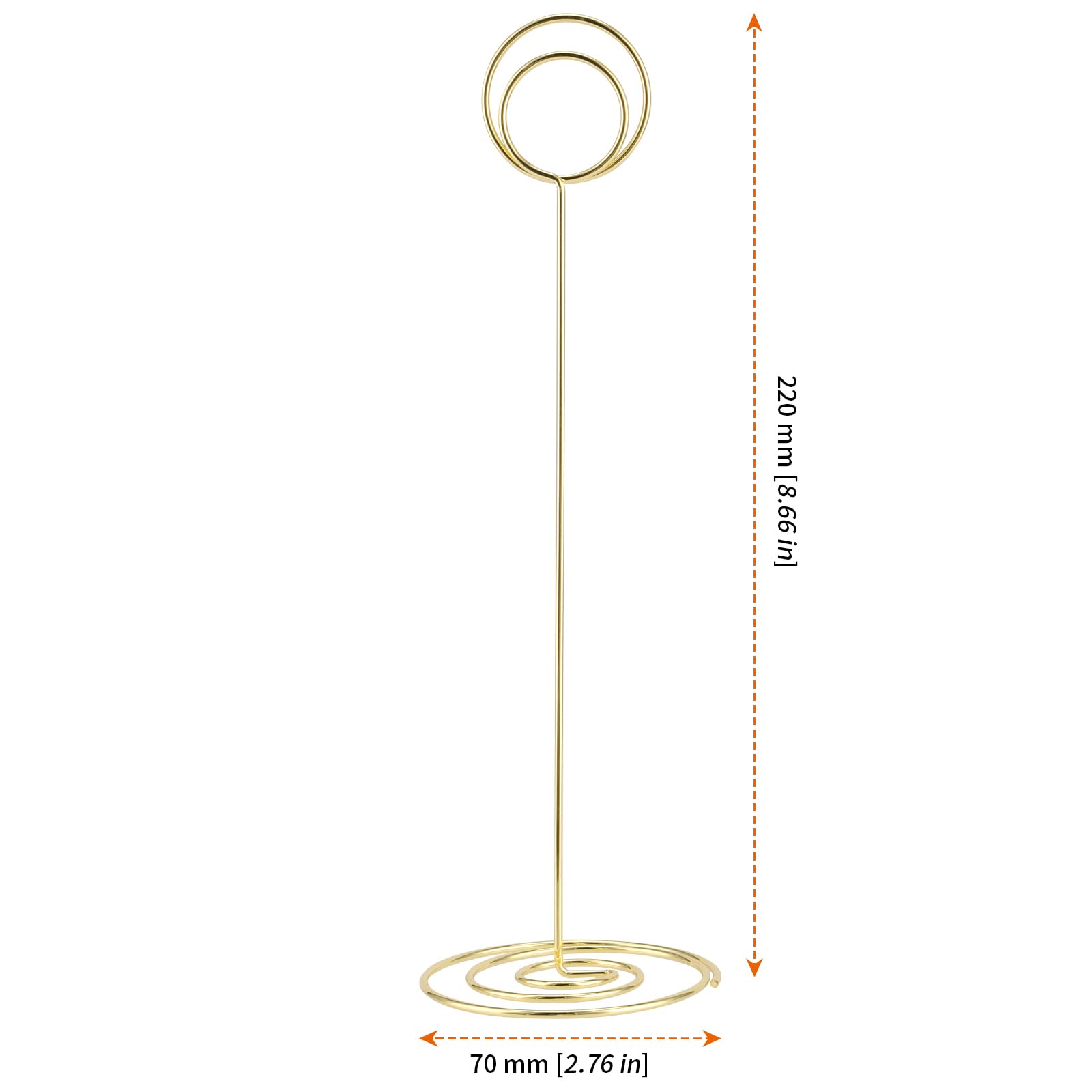 UNGFEI 15 PCS 220mm Gold Tall Table Number Stands, Metal Tall Place Card Holders for Party Office Wedding - Image 2