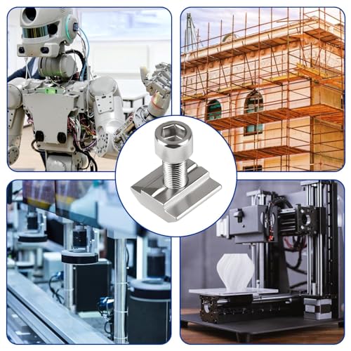 Ziamzra 40 Stück Nutensteine M5 20-Serie T Nut Schiene M5 Nutenstein Kohlenstoffstahl Gleitmuttern Schwer 6-Typ B Schiebemuttern für Aluprofil Extrusionsschlitz