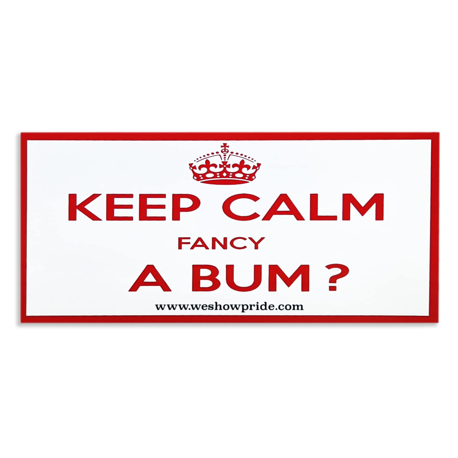 We Show Pride Keep Calm Fancy A Bum Gay Pride Bumper Stickers Novelty Fun Car Large Lgbt Lgbtqia Vinyl Decal