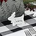 AuldHome Design Reindeer Place Card Holders (12-Pack), Ceramic Reusable Write-On Wipe-Off Christmas Place Card Stands for Table